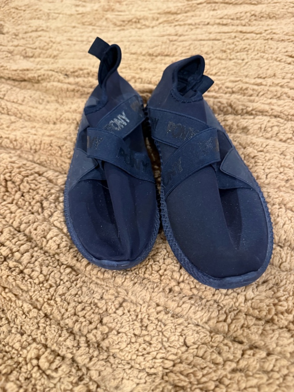 Pony Navy Cross-Strap Athletic Shoes